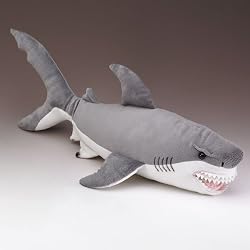GREAT WHITE SHARK PLUSH TOY 25" LONG