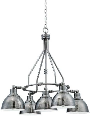 Craftmade 35925-AN Timarron Metal Chandelier Lighting, 5-Light, 500 Watts, Antique Nickel (30" W x 27" H)