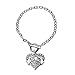 Inspired Silver Big Sis Pave Heart Toggle Charm Bracelet With Clear Rhinestones