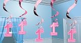 Pink 1st Birthday Hanging Swirl Decorations (5 count)