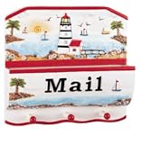 Nautical Lighthouse Beach Shore MAIL SORTER KEY RACK peg hook holder organizer Home Decor