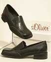 Trendiger bequemer s.Oliver Leder Slipper schwarz