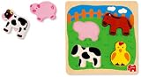 Jumbo Spiele 18016 - Holzpuzzle Bauernhoftiere - 