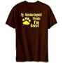 My Australian Shepherd Thinks I Am Great Dogs Mens T-Shirt (Brown, Size Large)