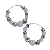 Blue Lace Agate Hoops