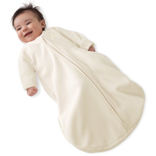 Kiddopotamus Dreamsie Sleeper with Sleeves Microfleece Small, Ivory