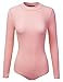 Doublju Womens Basic Trendy Ribbed Knit Bodysuit