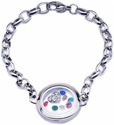 Maddie M Designs Stainless Steel Living Floating Charm Locket Bracelet 25mm