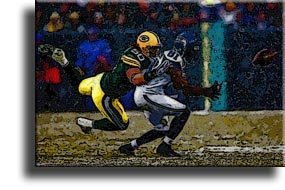 Completely Handpainted American Football Sport Painting, Custom Order FL2629, Oil on Canvas, with Option to Paint Jerry, Brett & Co. from Any Other Favorite Photograph or Picture, Unframed, Size 16