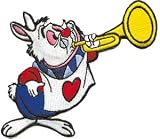 : Alice in Wonderland - White Rabbit with Horn - Embroidered Iron On or Sew On Disney Patch