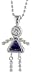 Sterling Silver February Birthstone Baby Brat Girl Pendant w/ Amethyst Color Cubic Zirconia