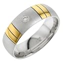 Noble Two Tone Mens silver Promise Rings