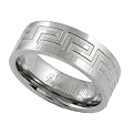 Titanium Band Greek Key Design