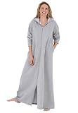 Woman Within Plus Size Petite Ultra-Soft Fleece Hoodie Long Robe By Dreams &Amp; Co. (Heather Grey,1X)