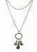 Long Necklace - Circle Bead & Pearl Cluster ~ Black Diamond (Gray / Grey)