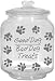 Housewares International Extra Large Clear Glass Dog Treats Jar with Glass Lid, Round, Saying Good D