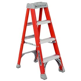 Louisville Ladder FS1504 Advent 300-Pound Capacity Extra Heavy-Duty Fiberglass Step Ladder, 4-Foot