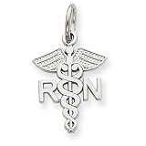 14k White Gold RN Charm