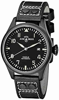 Air Blue Charlie Automatic Black Dial Mens Watch CHARLIEAUTOPVDBLKWHT