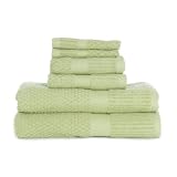 Stratford Textured Terry 6-Piece Towel Set, Green Tea