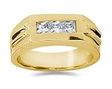0.60 CTW Men's Diamond Ring in 18K Yellow Gold