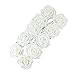 10pcs Classic White Purple Pink Lvory Beige Rose Flowers for Wedding Bridesmaid Bridal Bouquet (White 01)