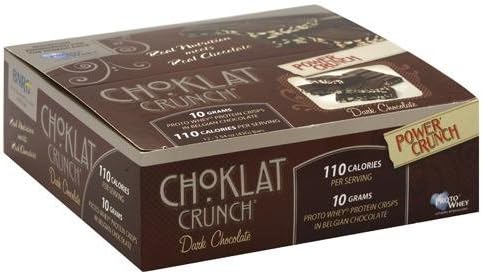 Choklat Crunch Belgian Dark Chocolate With Protein Crisps, 1.5-Ounce Boxes (Pack of 12) by Choklat Crunch