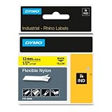 DYMO Rhino Pro 1/2 Inch x 11.5 Feet Yellow Flexible Industrial Strength Nylon Labels (18490)