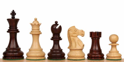 Deluxe Old Club Staunton Chess Set in Rosewood & Boxwood - 3.75