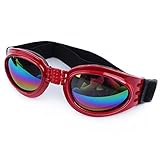 QPet Pet Sunglasses Dog Sunglasses Goggle UV Sunglasses Eye Wear Protection Waterproof (Red)