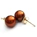 HinsonGayle AAA 8.5-9.0mm Chocolate Pearl Earrings (14kYG)