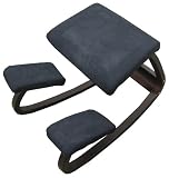 Sierra Comfort SC-205B Ergonomic Kneeling Chair (Black Fabric / Dark Wood)