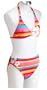 Speedo Girls 7-16 Sahara Stripes Halter 2 -Piece Swimsuit with  Head Scarf