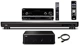 Yamaha CINEMA DSP YSP-2200 IntelliBeam 7.1 HD Digital Audio True Surround Sound Projector Low Profile 16-Speaker Soundbar with a Slim 100 watt Powerful Subwoofer + Sony HD Digital Cinematic Sound 735 Watts 7.1 Channel 3D A/V Receiver with iPhone & iPod Playback