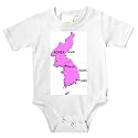 Onesie with map, korea, far