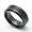 8MM Comfort Fit Ceramic Wedding Band Carbon Fiber Inlaid Beveled Edges Flat Ring (8 to 12) Size 8 Cobalt Free