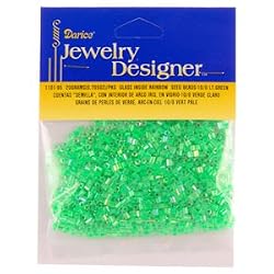 10/0 Seed Beads, Inside Rainbow, Lt Green, 20 Gram Pkg