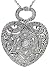 18k white gold ornate diamond heart locket