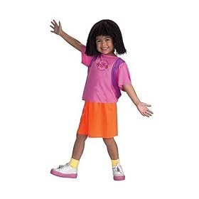 PINK/ORANGE COSTUME DORA GIRLS COSTUME - L