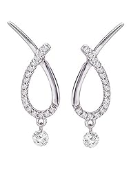 14K White Gold Diamond Dashing Diamonds Earrings
