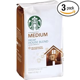 Starbucks Decaf House Blend Coffee (Medium), Ground, 12-Ounce Bags (Pack of 3):  Grocery &amp; Gourmet Food
