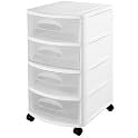 Sterilite 4-Drawer Carts Set of 2 - White