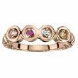 14K Rose Gold Mother's Ring - 4 Gemstone -- YOU CHOOSE THE COLORS!