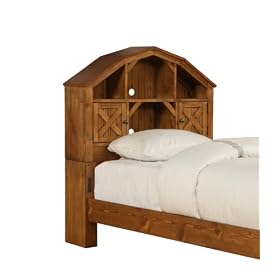 Powell Dakota Twin-Size Dark-Rustic-Pine Barn-Style Bookcase Headboard by Powell