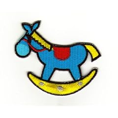 Aufn�her B�gelbild Aufb�gler Iron on Patches Applikation Kinder Baby Schaukelpferd Pferd