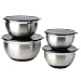 Norpro Grip-Ez Stainless Steel 4-Piece Mixing Bowl With Lid and Santoprene Base