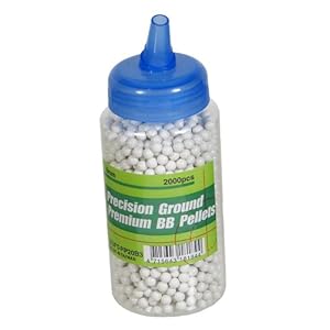 UHC Precision Ground Premium 6mm plastic airsoft BBs, 0.20g, 2000 rds, white
