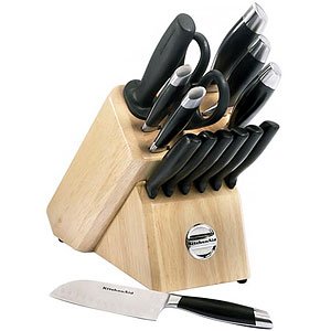 KitchenAid Cooks Series 14-Piece Cutlery Block Set with Bonus Santoku Knife