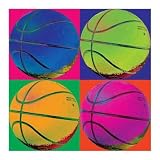 Ball Four-Basketball by Wild Apple Studio. Art Print Poster 18 inches width by 18 inches height. Highest Quality Art Poster Print