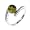 Olive Quartz Bead CZ Diamond Sterling Silver Bypass Ring
